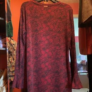 Michael Kors Red with Black Lace Pattern Dress